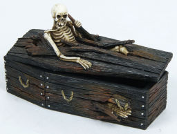 Coffin Skeleton Out of Box Thinker