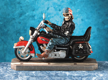 Skeleton Biker on Motorcycle