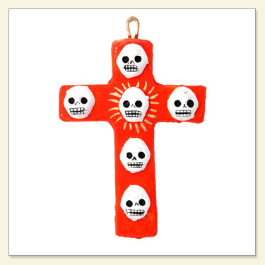 Day of The Dead Colored Skull Cross