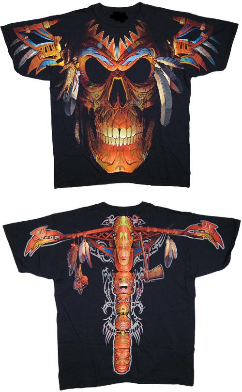 Indian Skull T Shirt Printed Both Sides