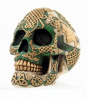 Celtic Skull Paperweight Rare